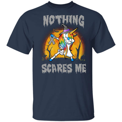 Brain Cancer Dabbing Unicorn Skeleton Halloween Youth-Youth Shirt-Youth T-Shirt-Navy