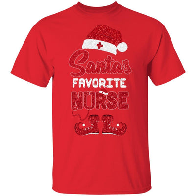 Santa's Favorite Nurse Christmas-T-Shirt & Sweatshirt-Classic T-Shirt-Red