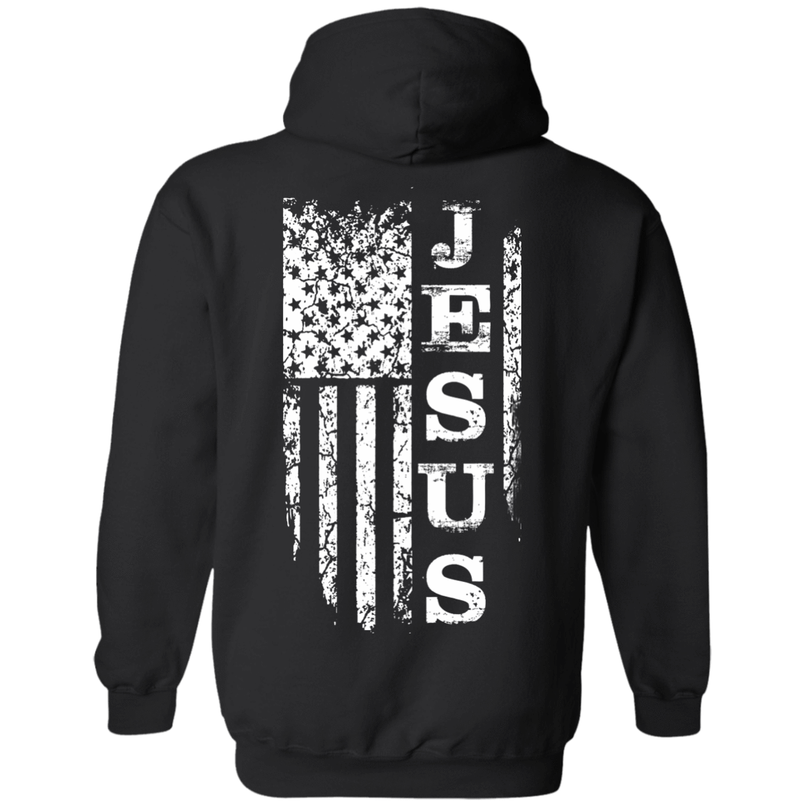 JESUS American Flag-T-Shirt & Hoodie-Pullover Hoodie-Black