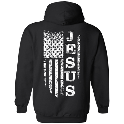 JESUS American Flag-T-Shirt & Hoodie-Pullover Hoodie-Black
