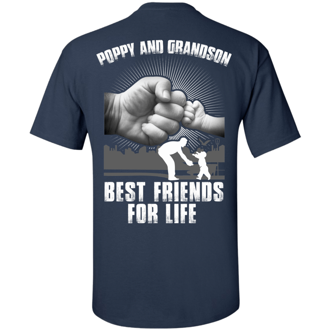 Poppy And Grandson Best Friends For Life-T-Shirt & Hoodie-Classic T-Shirt-Navy