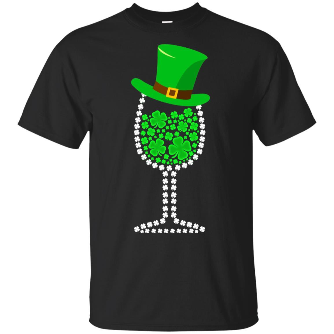 Shamrock Wine Glass Top Hat St Patrick's Day Gift-T-Shirt & Hoodie-Classic T-Shirt-Black