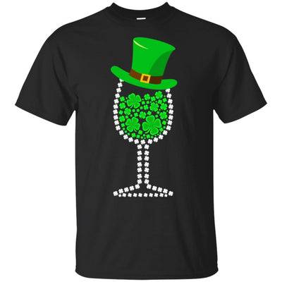 Shamrock Wine Glass Top Hat St Patrick's Day Gift-T-Shirt & Hoodie-Classic T-Shirt-Black