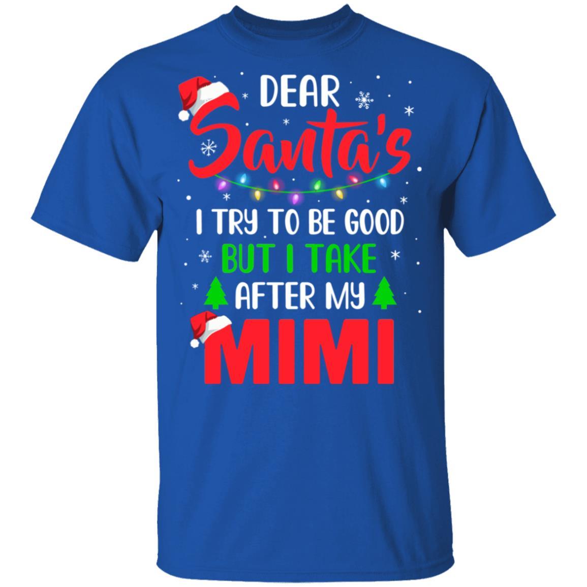 Dear Santa I Tried To Be Good But My Mimi Christmas Kids Youth-Youth Shirt-Youth T-Shirt-Royal