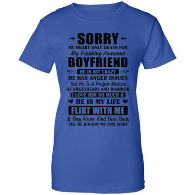 Sorry My Heart Only Beats For My Freaking Awesome Boyfriend-T-Shirt & Hoodie-Women's T-Shirt-Royal