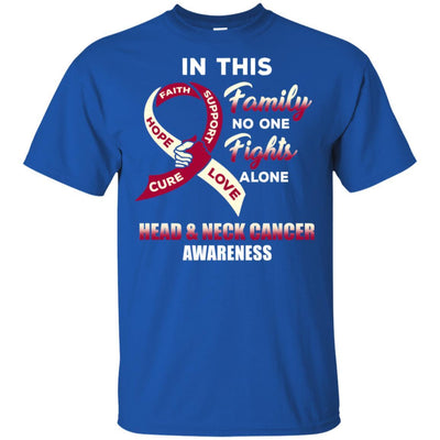 In This Family No One Fights Alone Head Neck Cancer-T-Shirt & Hoodie-Classic T-Shirt-Royal