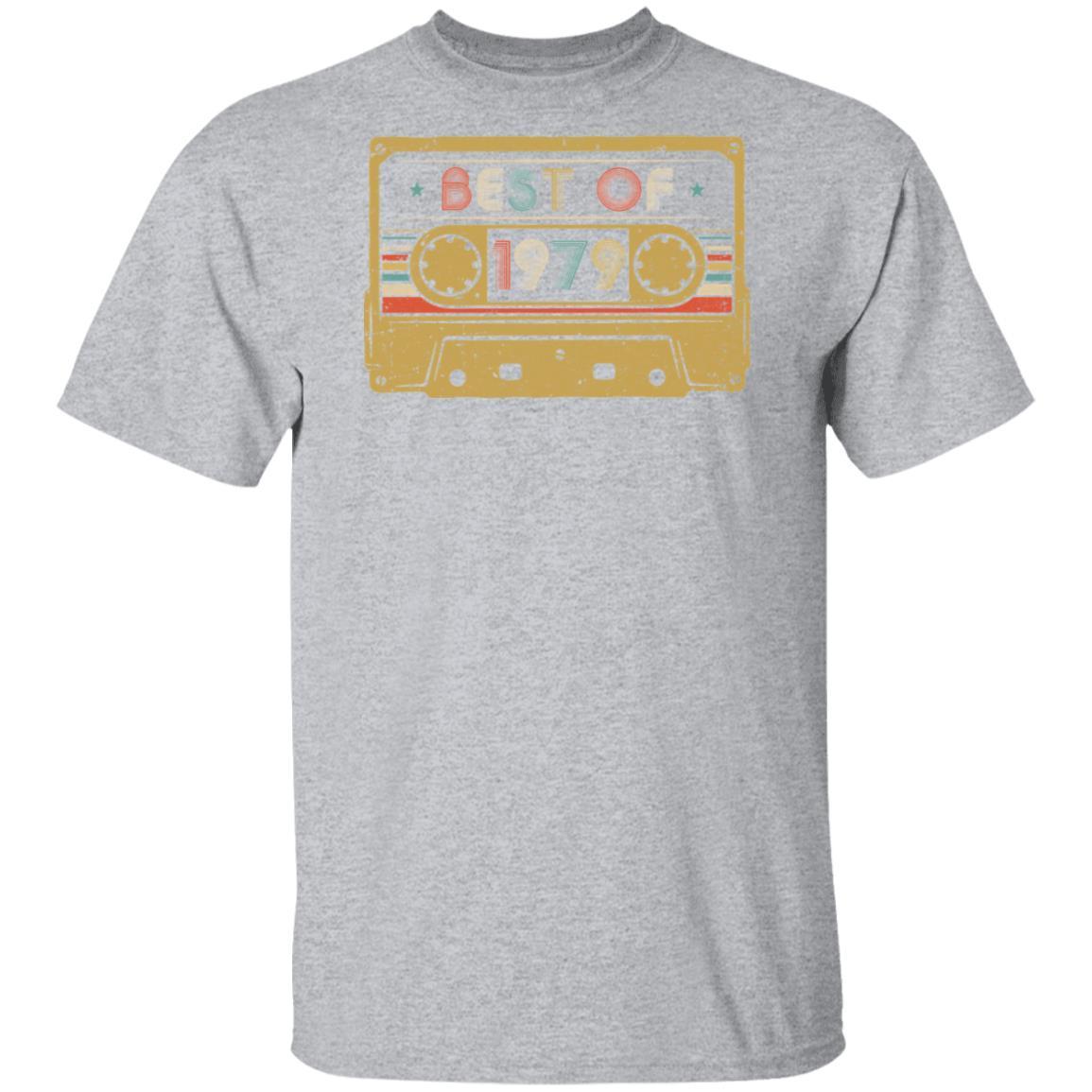 Vintage Cassette Best Of 1979 42th Cassette Birthday Gifts-T-Shirt & Hoodie-Classic T-Shirt-Sport Grey