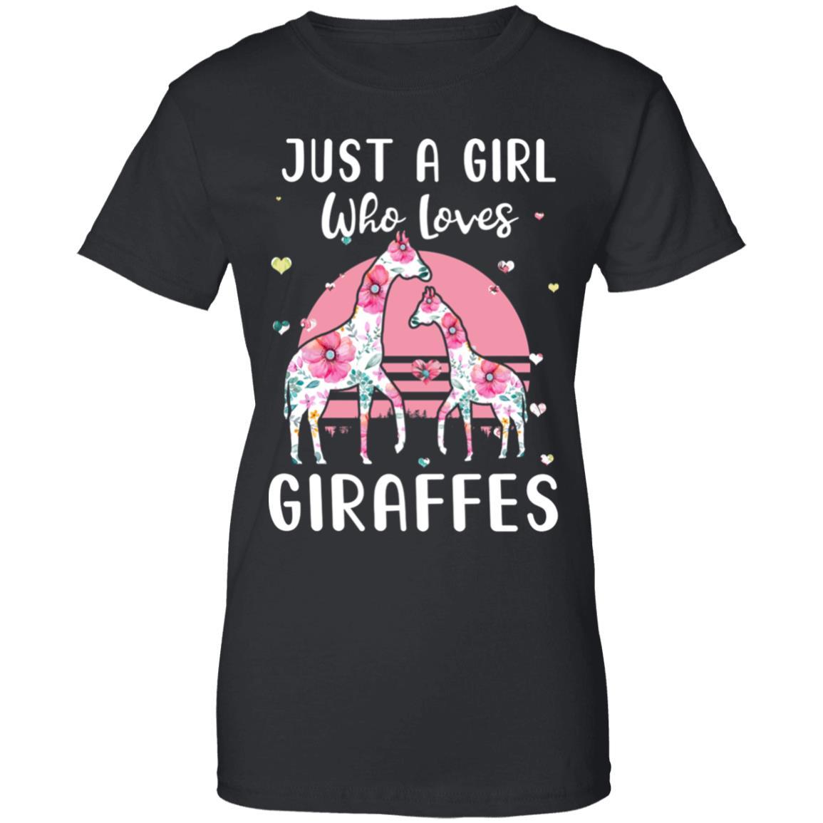 Just A Girl Who Loves Giraffes-T-Shirt & Tank Top-Women's T-Shirt-Black