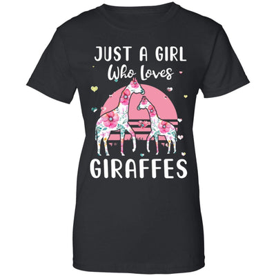 Just A Girl Who Loves Giraffes-T-Shirt & Tank Top-Women's T-Shirt-Black
