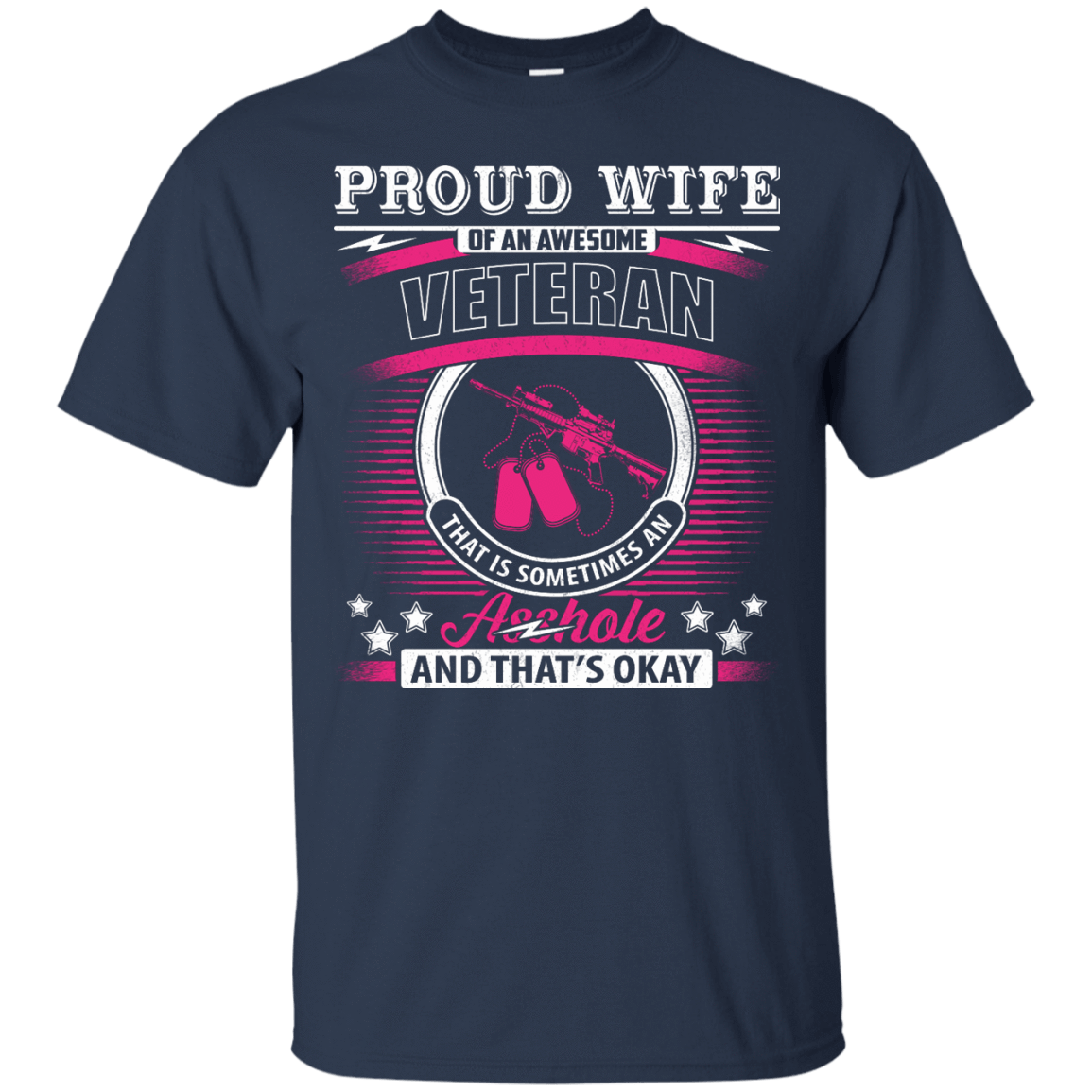 Proud Wife Of An Awesome Veteran-T-Shirt & Hoodie-Classic T-Shirt-Navy