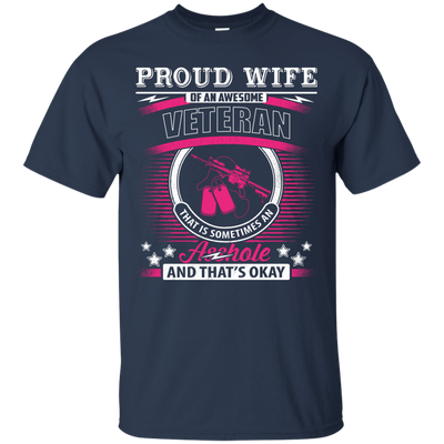 Proud Wife Of An Awesome Veteran-T-Shirt & Hoodie-Classic T-Shirt-Navy