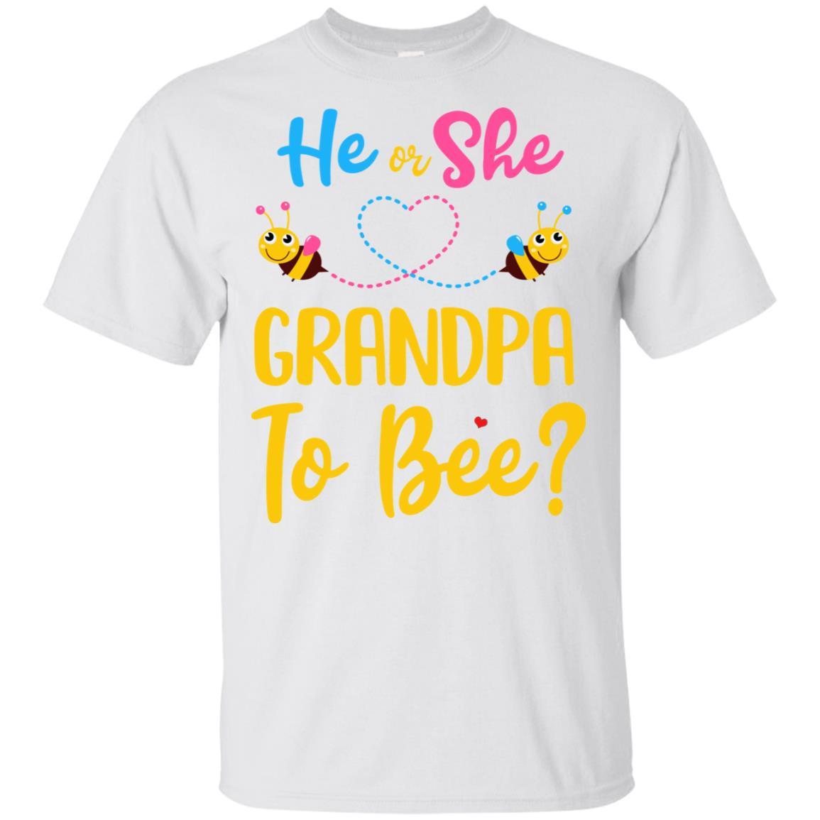Gender Reveal Pink Blue What Will It Bee He Or She Grandpa-T-Shirt & Hoodie-Classic T-Shirt-White
