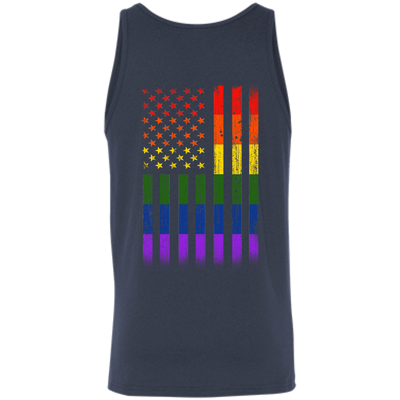 Rainbow Lesbian Gay Pride LGBT America Flag-T-Shirt & Hoodie-Unisex Tank-Navy