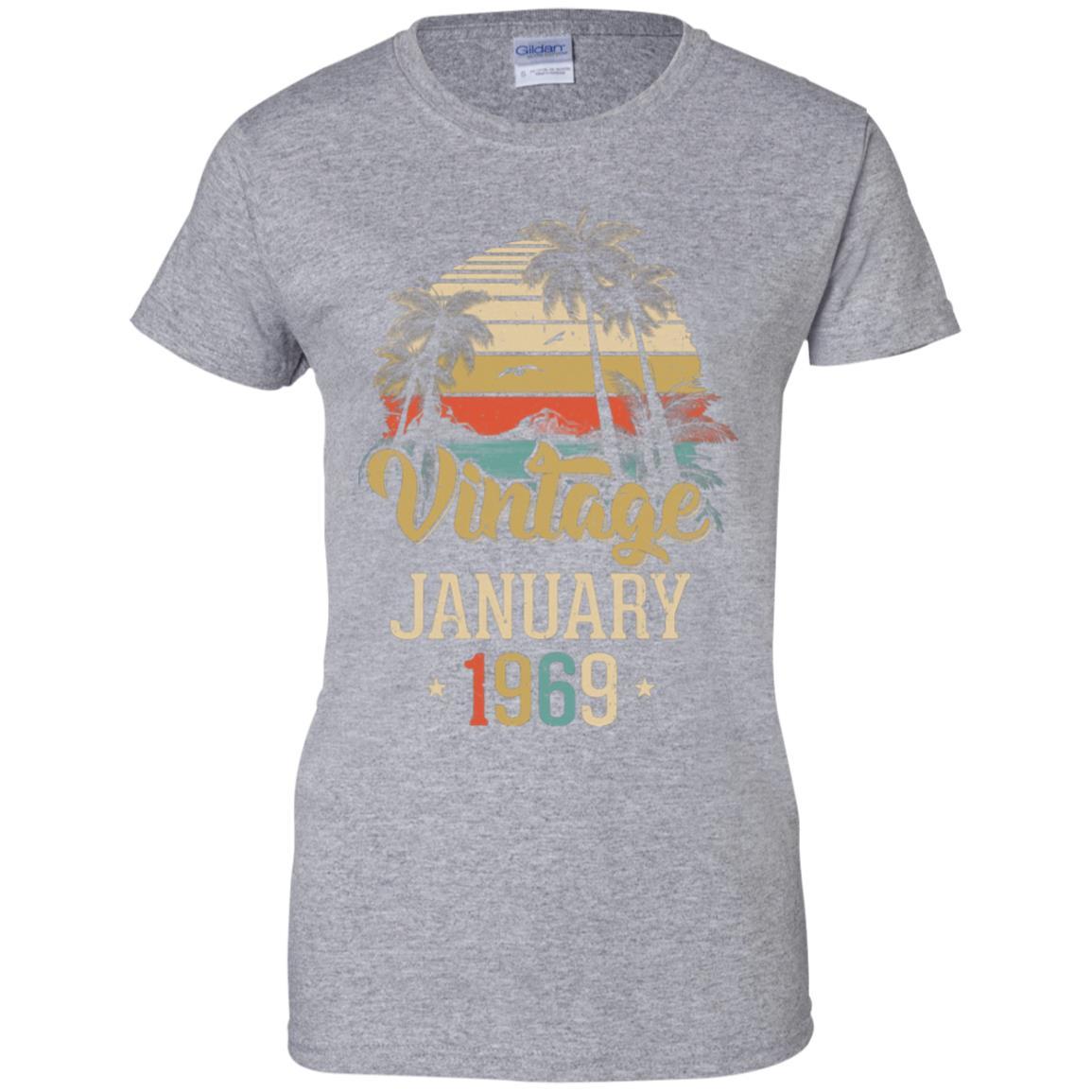 Retro Classic Vintage January 1969 50th Birthday Gift-T-Shirt & Hoodie-Women's T-Shirt-Sport Grey