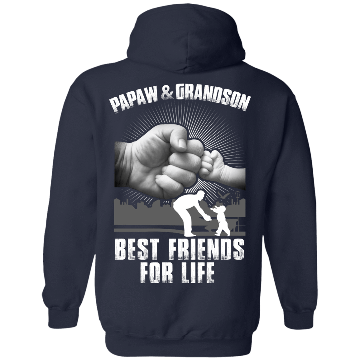 Papaw And Grandson Best Friends For Life-T-Shirt & Hoodie-Pullover Hoodie-Navy