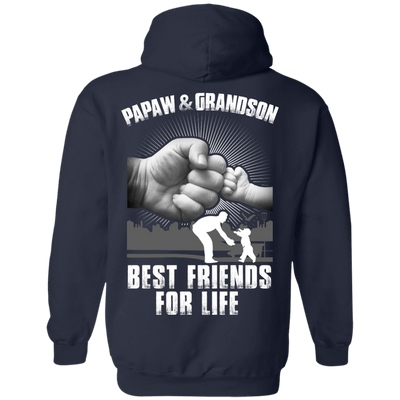 Papaw And Grandson Best Friends For Life-T-Shirt & Hoodie-Pullover Hoodie-Navy