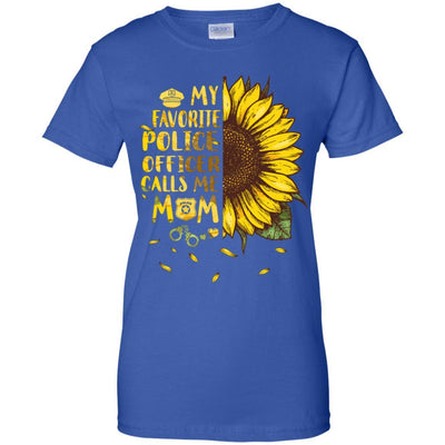 Sunflower My Favorite Police Officer Calls Me Mom Mothers Day Gift-T-Shirt & Hoodie-Women's T-Shirt-Royal