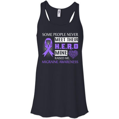 Migraine Awareness Some People Never Meet Hero-T-Shirt & Hoodie-Women's Flowy Racerback Tank-Midnight