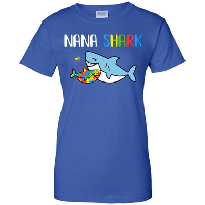 Nana Shark Support Autism Awareness For Grandchild-T-Shirt & Hoodie-Women's T-Shirt-Royal