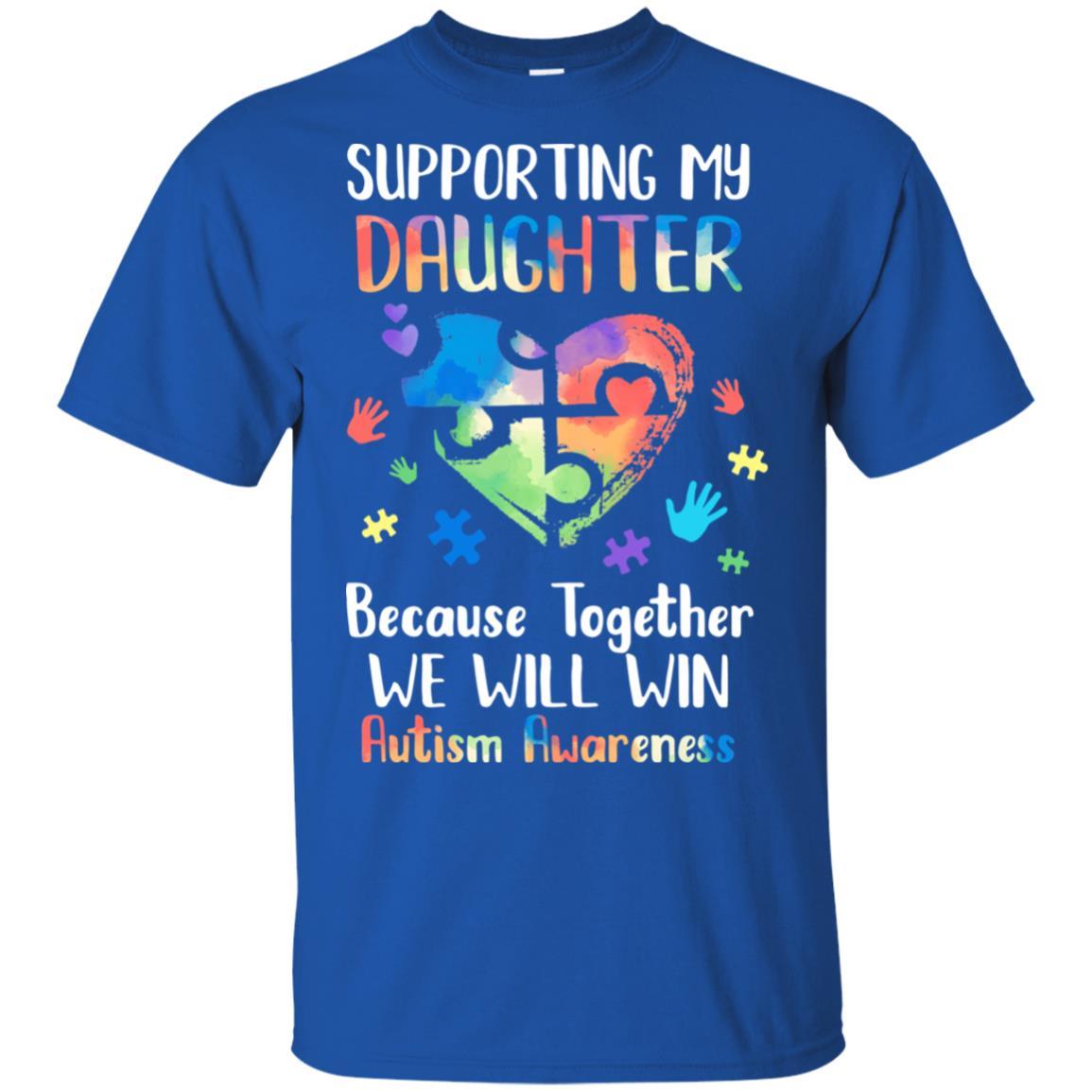 Supporting My Daughter Puzzle Autism Awareness Month-T-Shirt & Hoodie-Classic T-Shirt-Royal