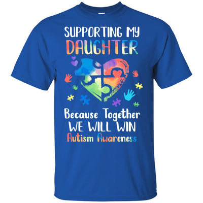 Supporting My Daughter Puzzle Autism Awareness Month-T-Shirt & Hoodie-Classic T-Shirt-Royal