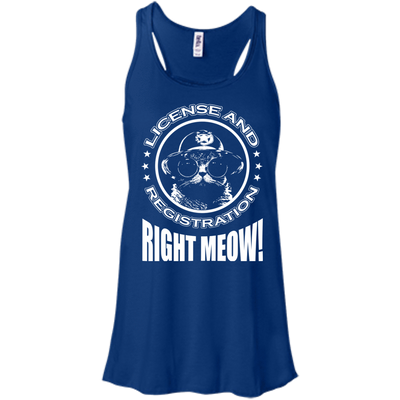 License And Registration Meow-T-Shirt & Hoodie-Women's Flowy Racerback Tank-True Royal