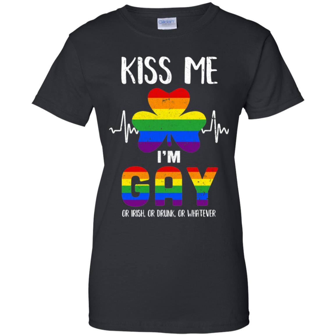 Kiss Me I'm Gay Or Irish Or Drunk St Patrick's Day-T-Shirt & Hoodie-Women's T-Shirt-Black