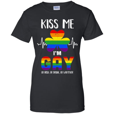 Kiss Me I'm Gay Or Irish Or Drunk St Patrick's Day-T-Shirt & Hoodie-Women's T-Shirt-Black