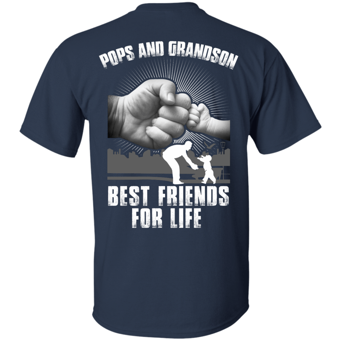 Pops And Grandson Best Friends For Life-T-Shirt & Hoodie-Classic T-Shirt-Navy