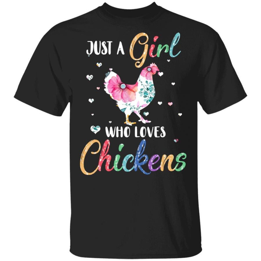 Just A Girl Who Loves Chickens Cute Chicken Lover-T-Shirt & Hoodie-Classic T-Shirt-Black