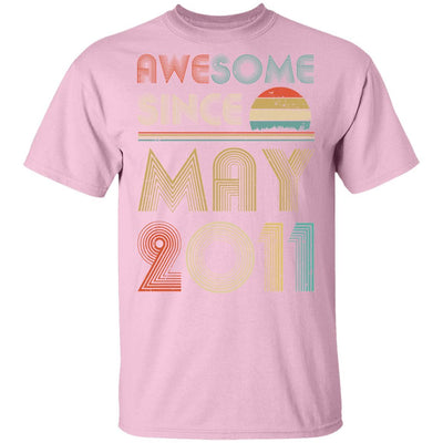 Awesome Since May 2011 Vintage 10th Birthday Gifts Youth-Youth Shirt-Youth T-Shirt-Light Pink