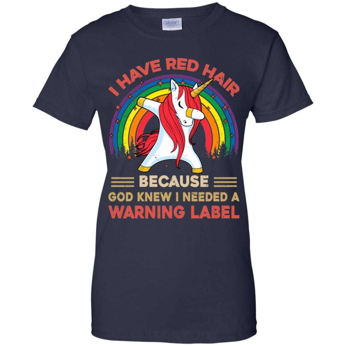 I Have Red Hair Because God Knew Funny Unicorn Redhead-T-Shirt & Tank Top-Women's T-Shirt-Navy