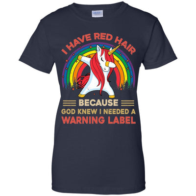 I Have Red Hair Because God Knew Funny Unicorn Redhead-T-Shirt & Tank Top-Women's T-Shirt-Navy