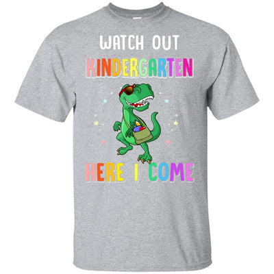 Kindergarten Here I Come Dinosaur Back To School Youth-Youth Shirt-Youth T-Shirt-Sport Grey