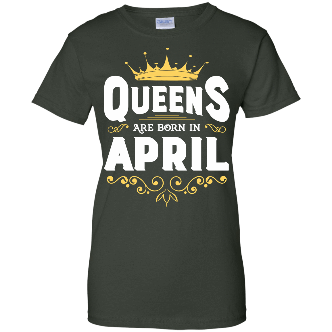 Queens Are Born In April-T-Shirt & Hoodie-Women's T-Shirt-Forest Green