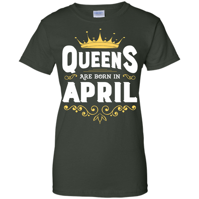 Queens Are Born In April-T-Shirt & Hoodie-Women's T-Shirt-Forest Green
