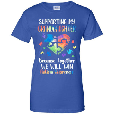Supporting My Granddaughter Puzzle Autism Awareness Month-T-Shirt & Hoodie-Women's T-Shirt-Royal