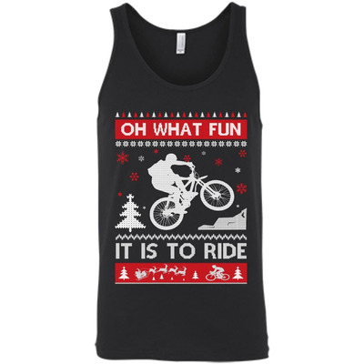 Bicycle Sweater Christmas Oh What Fun It Is To Ride-T-Shirt & Hoodie-Unisex Tank-Black