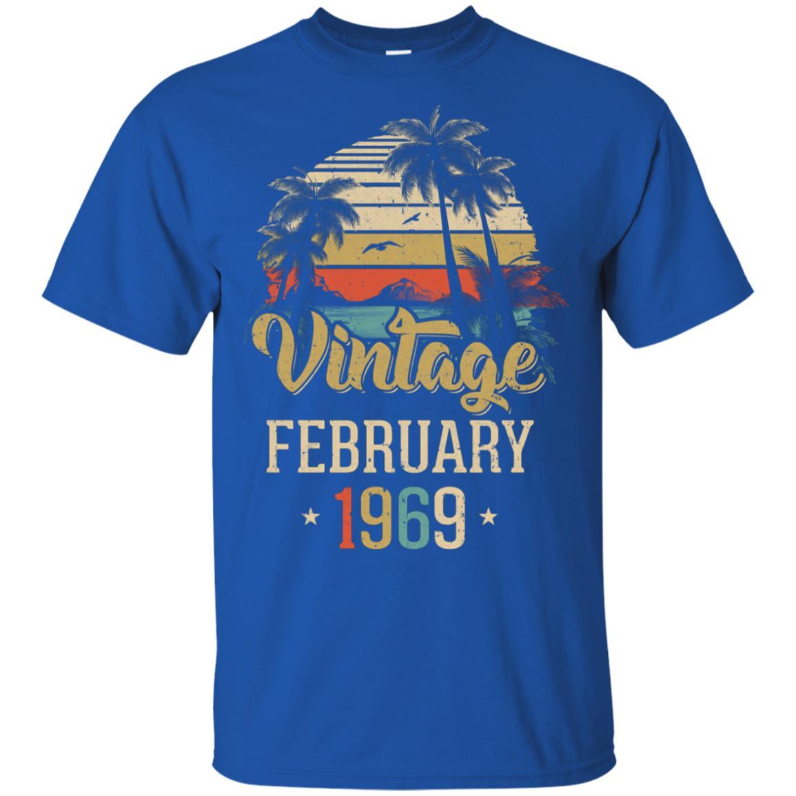 Retro Classic Vintage February 1969 52th Birthday Gift-T-Shirt & Hoodie-Classic T-Shirt-Royal