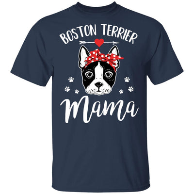 Boston Terrier Mama Funny Boston Terrier Lover-T-Shirt & Hoodie-Classic T-Shirt-Navy
