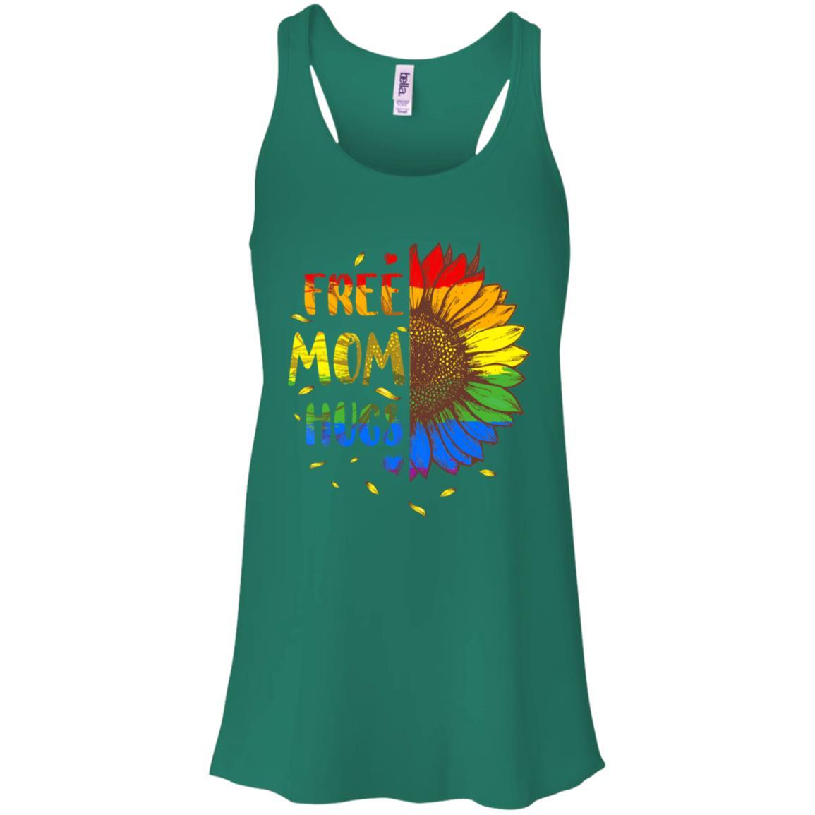 Free Mom Hugs-T-Shirt & Tank Top-Women's Flowy Racerback Tank-Kelly Green