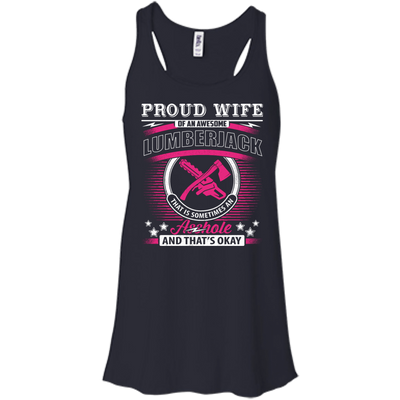 Proud Wife Of An Awesome Lumberjack-T-Shirt & Hoodie-Women's Flowy Racerback Tank-Midnight