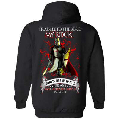 Praise The Lord My Rock Who Trains My Hands For War-T-Shirt & Hoodie-Pullover Hoodie-Black