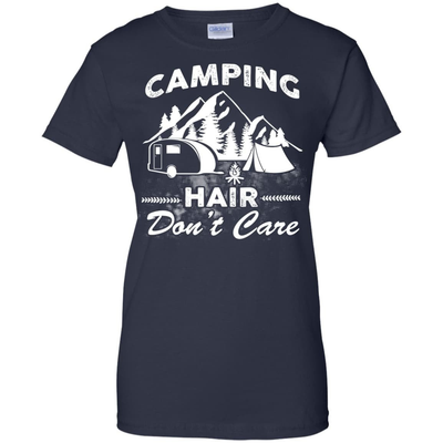 Camping Hair Don't Care-T-Shirt & Hoodie-Women's T-Shirt-Navy