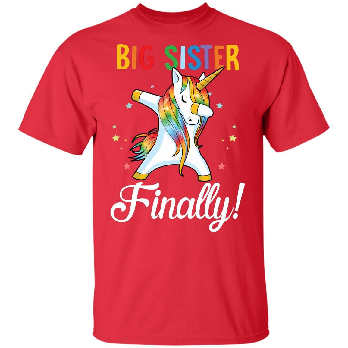 Big Sister Finally Unicorn For Girl Youth-Youth Shirt-Youth T-Shirt-Red