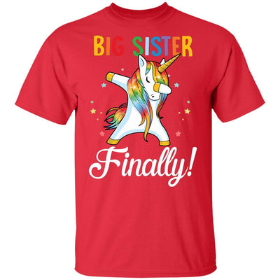 Big Sister Finally Unicorn For Girl Youth-Youth Shirt-Youth T-Shirt-Red