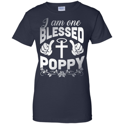 I Am One Blessed Poppy-T-Shirt & Hoodie-Women's T-Shirt-Navy