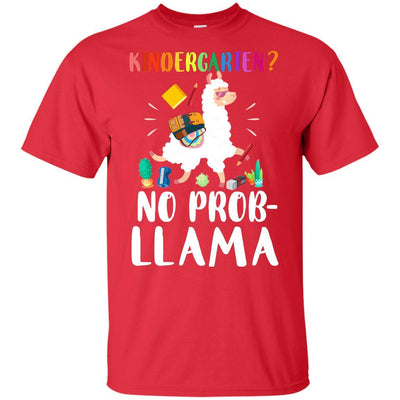 Kindergarten No Prob Llama Funny First Day Of School Youth-Youth Shirt-Youth T-Shirt-Red