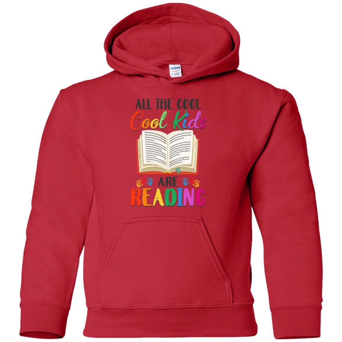 All The Cool Kids Are Reading Book Lover Gifts Youth-Youth Shirt-Youth Pullover Hoodie-Red