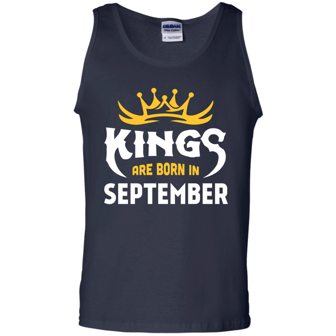 Kings Are Born In September-T-Shirt & Hoodie-Unisex Tank-Navy